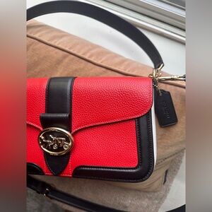Coach Red, Black & White Georgie Shoulder Bag